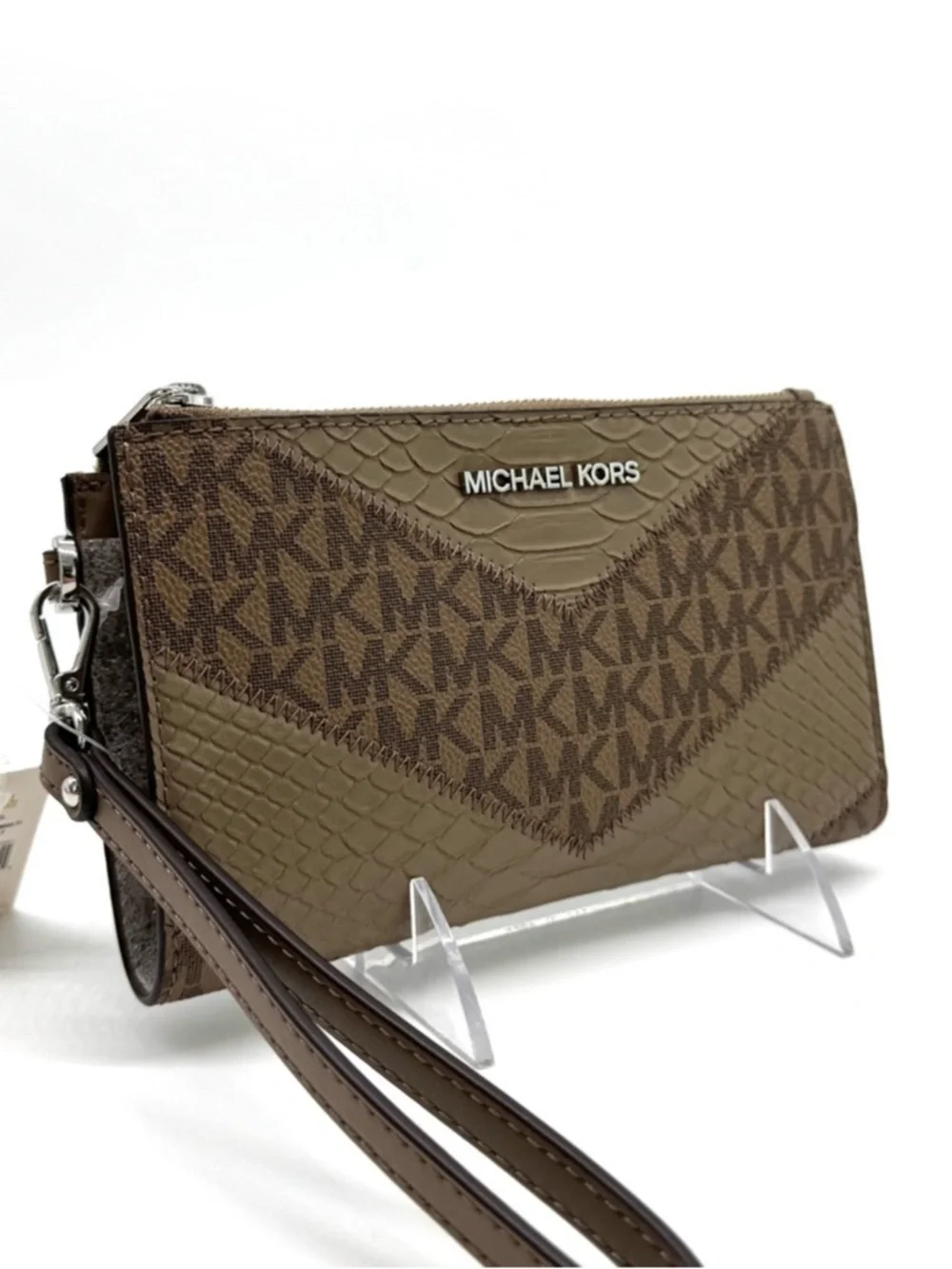 Michael Kors Large Jet Set Travel Logo Double Zip Wallet Dusk Multi